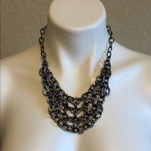 Black and Silver Metallic Necklace.